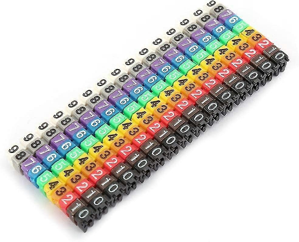 Colorful Cable Marker Number, Digital Number Tube Wire Number Label Tube Marker(150PCS KCM-1.5MM 1.5mm2)