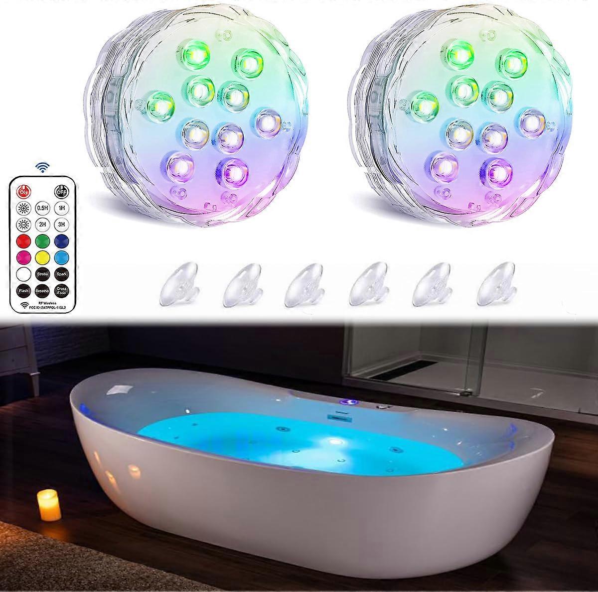 Unbrand Luci per vasca da bagno, luci sommergibili per piscine con magnete, accessori per vasche da bagno per doccia