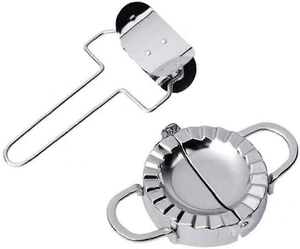 rustfritt stål dumplings mold 2 stk / sett rustfritt stål dumpling mold