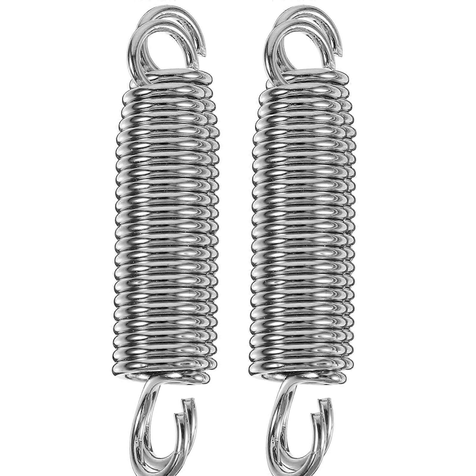 2pcs άνοιξη πεντάλ ποδιών τυμπάνων ανοξείδωτου για τα μέρη οργάνων κρουστών (ασήμι)