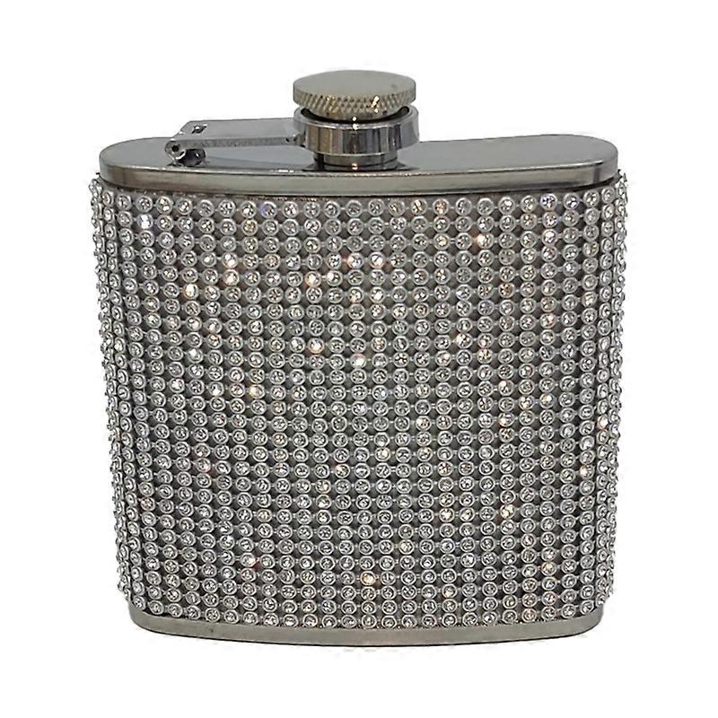 180 ml Rhinestone Studded Hip Flask Läckagesäker 304 rostfritt stål återanvändbar anti-drop vinkolv för hushåll