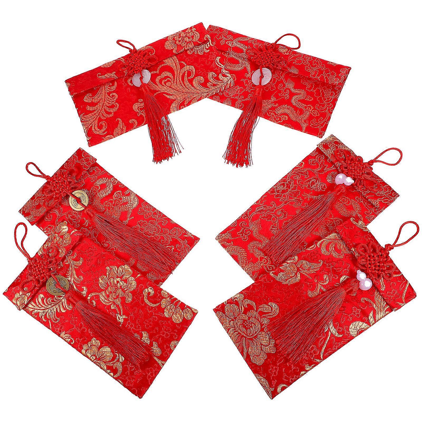 6pcs Chinese New Year Red Envelopes New Year Red Packets Chinese Coin Hongbao