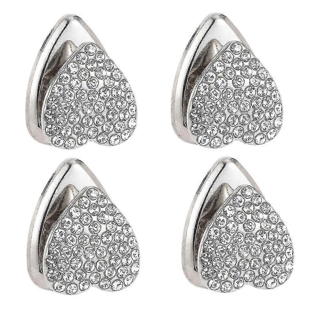 Car Hooks Crystal Heart Vent Clips Multifunctional Dashboard Metal Car Storage Hooks Small Adhesive Wall Hooks Mini Cute Hook On Dashboard Fo