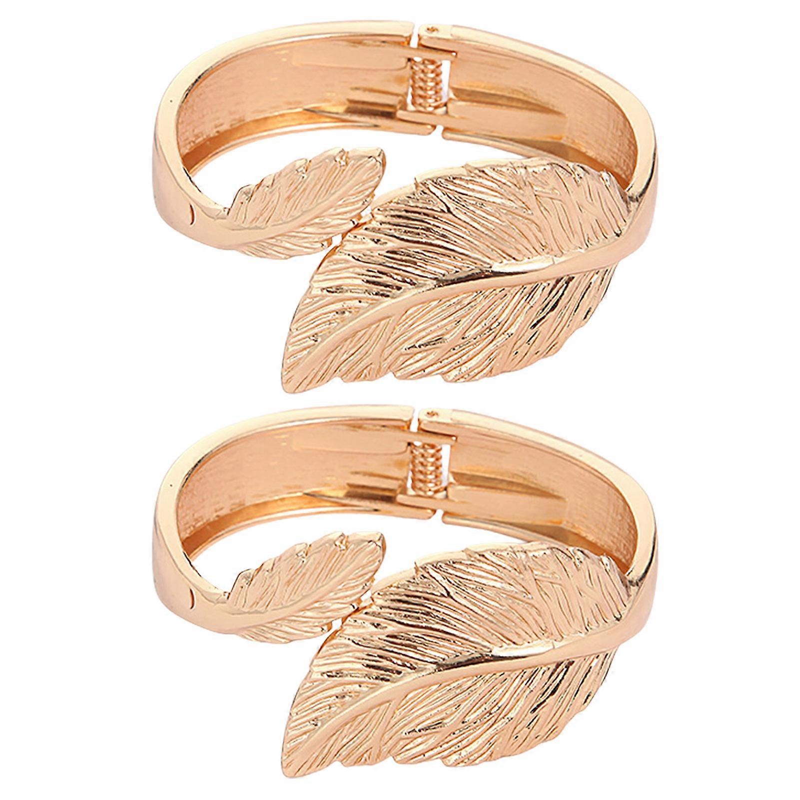 2Pcs Curtain Tiebacks Hole Free Spring Design Light Luxury Glossy Decorative Fixed Curtain Reusable Leaf Shape Strong Curtain Tiebacks Home Accessory 