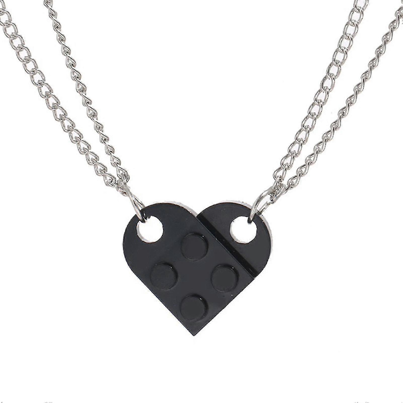 Fast Shipping 2pcs Men Women Matching Necklaces Detachable Attractive Jigsaw Heart Shape Pendant Chokers Necklaces For Couple