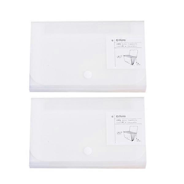 2pcs Creative Multilayer File Folder Accordion Document File Portable Folder School Office Supplies (white)