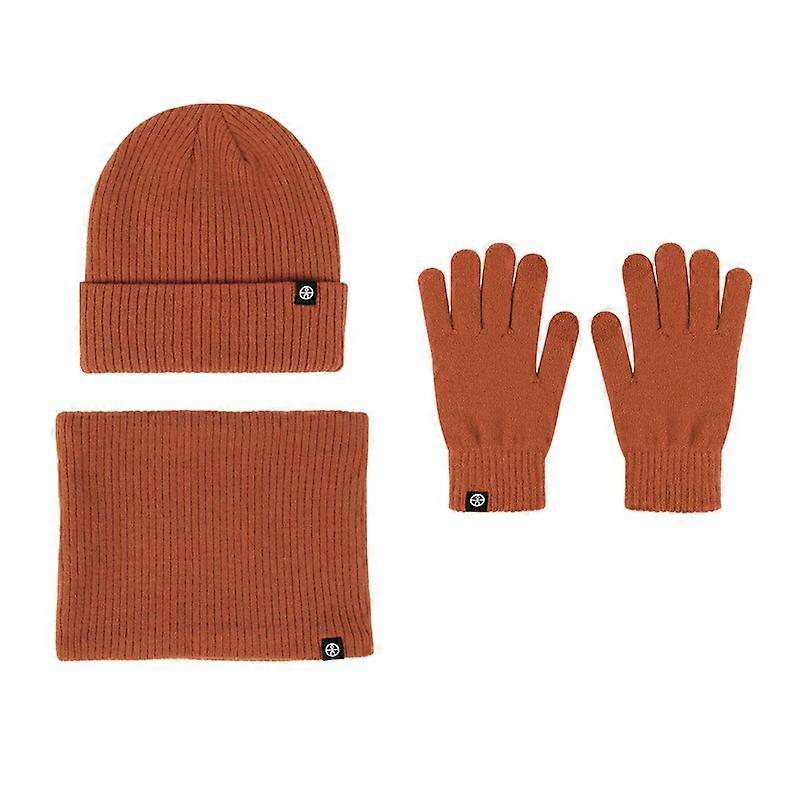 Alpaca winter warm woolen hat scarf gloves three-piece set windproof knitted hat