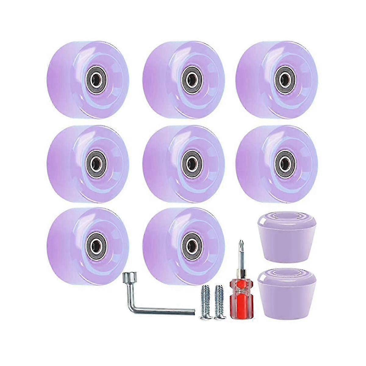 8ピース32 x 58mm、ベアリング付き82aスケートホイール、2つのつま先プラグ、屋外または屋内用