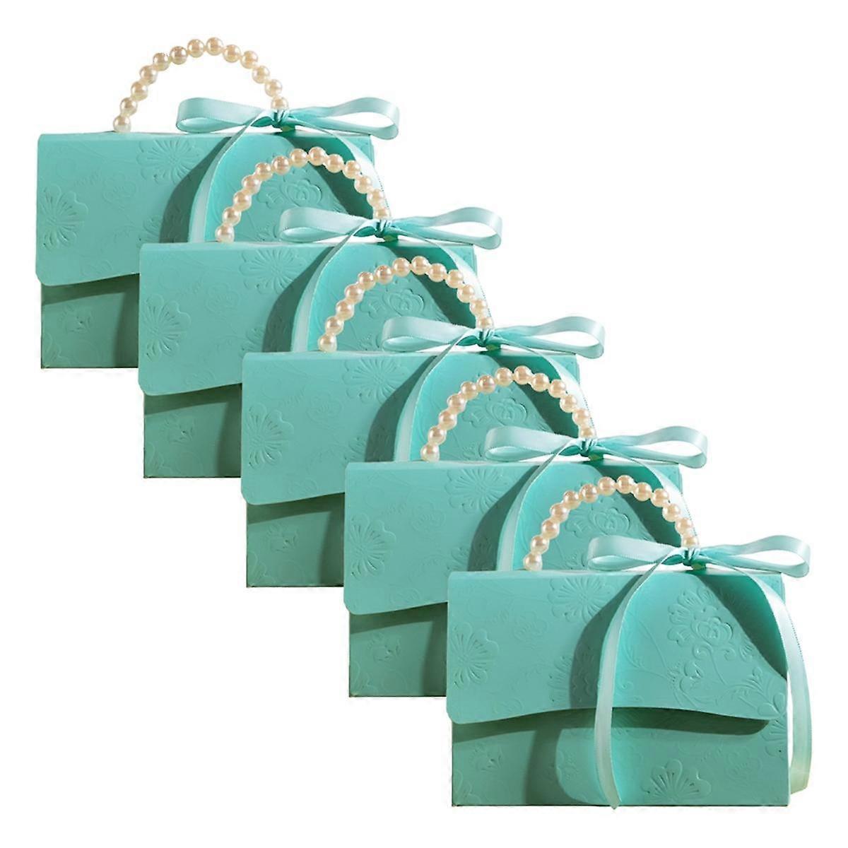 Stylish Embossed Gift Box with Satin Ribbon and Pearl Handle, Valentine'S Day Gift Box C