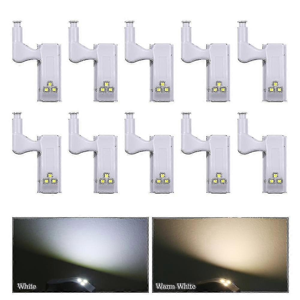 10個Ledセンサーヒンジライトランプキッチンキャビネット食器棚クローゼットワードローブホワイト用