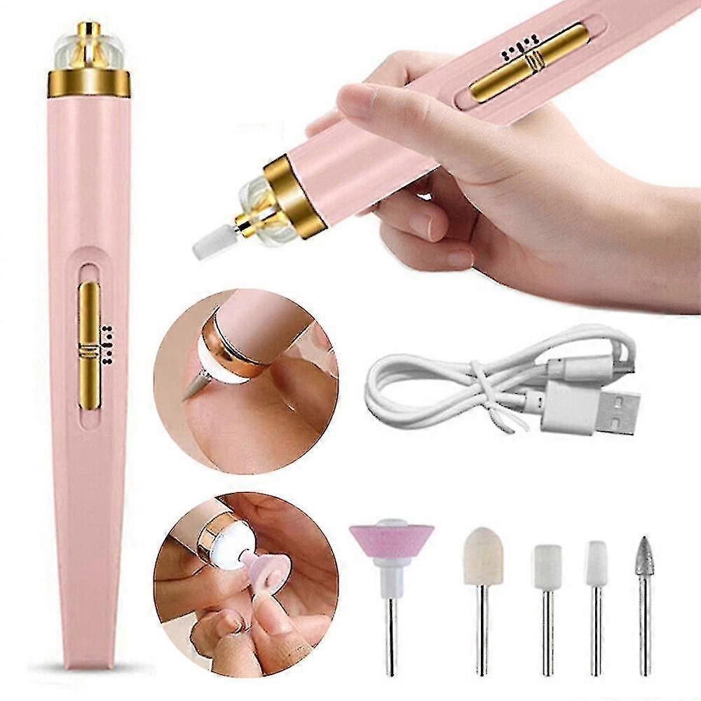 Portable 5 en 1 Led Éclairage Électrique Ponceuse à Ongles Meulage Stylo Machine Fichier Perceuse Outils de Polissage Set
