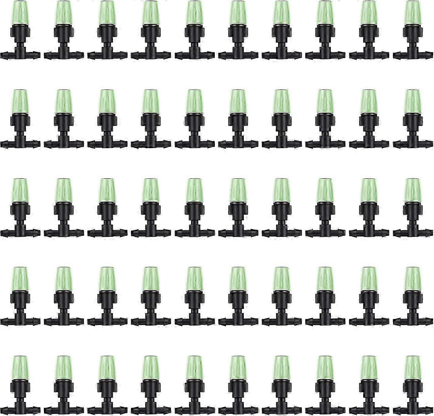 100Pcs Automatic Drip Irrigation Kit Adjustable Misting Sprinkler Flow Irrigation Drippers, 3 Tee Pipes Kit for 4/7mm