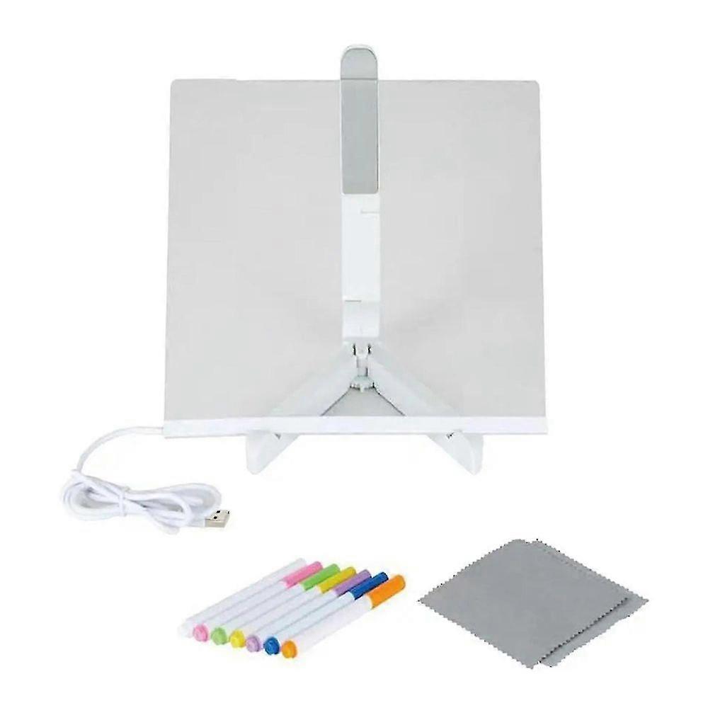 Led Note Board With Colors Transparent Acrylic Luminous Writing Board Hand-made Diy Children's Drawing Board With 7 Color Pen