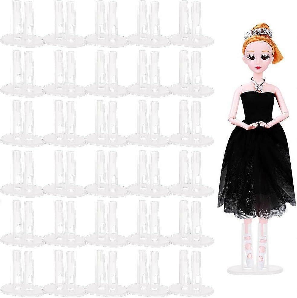 30 Pcs Doll Stand Support 3 inch Transparent Doll Stand Display Holder Action Figure Display Rack Plastic Dolls Mini Display Holder for Window Display