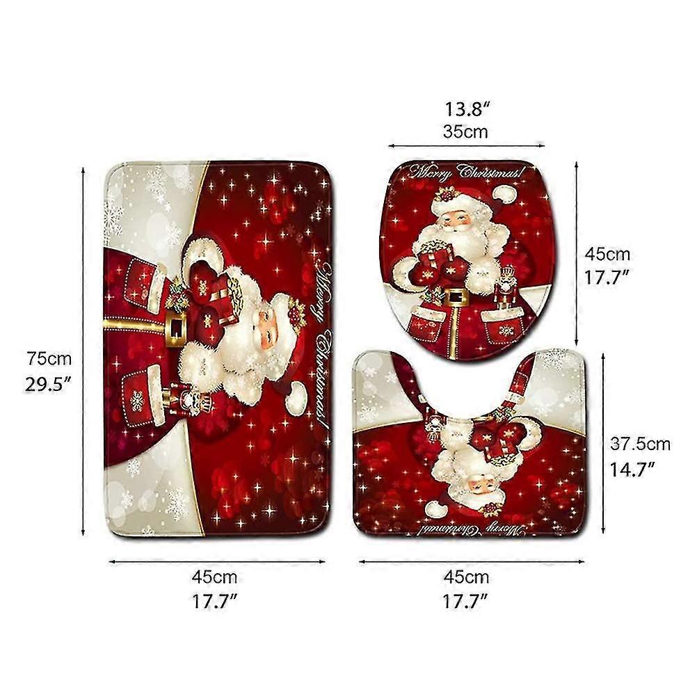 Polyester Fiber Non-Slip Shower Mats Set of 3 75x45cm
