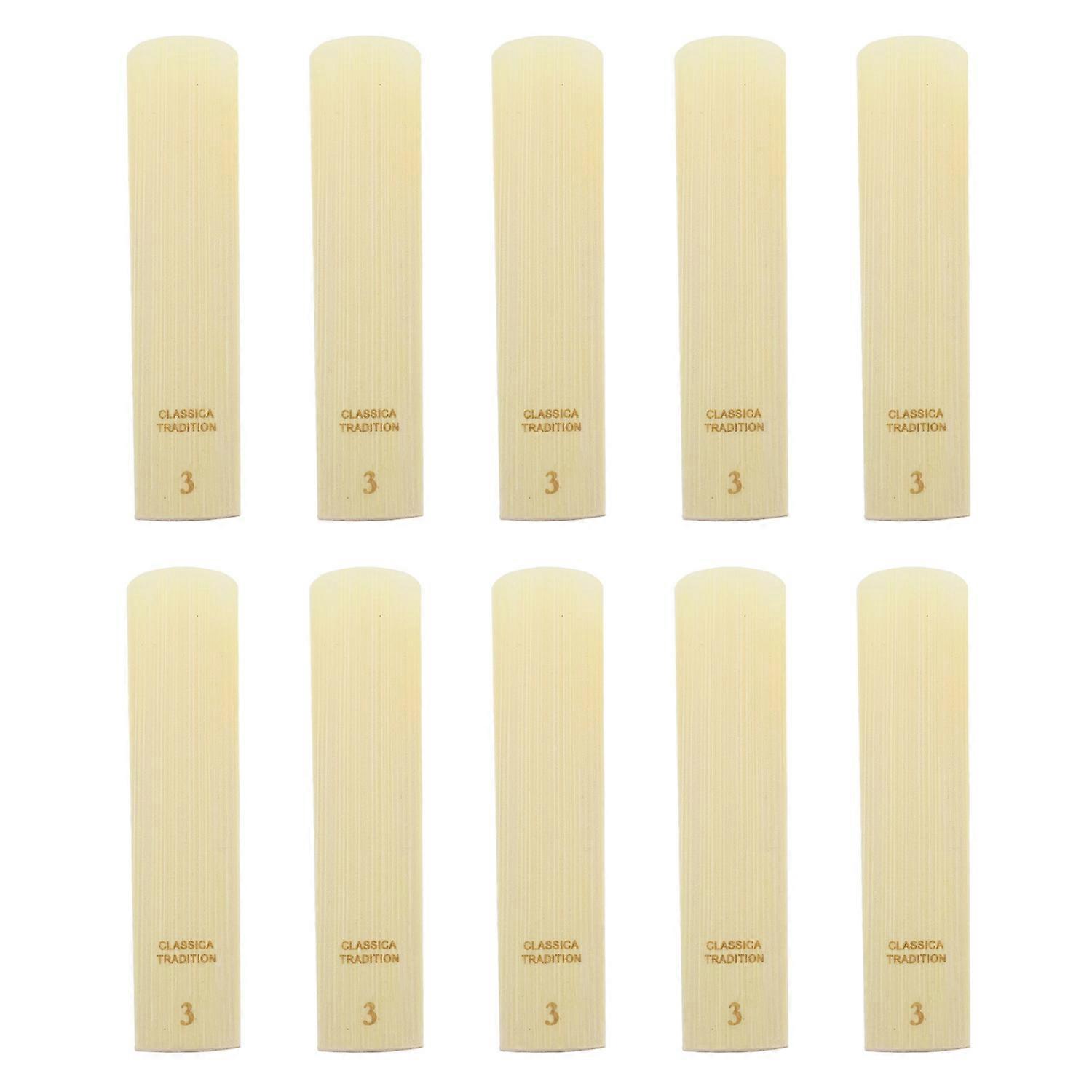 10Pcs Tenor Saxophone Reeds Set Bb Key Sax Replacement Parts Accessories Non Deform with Plastic Box