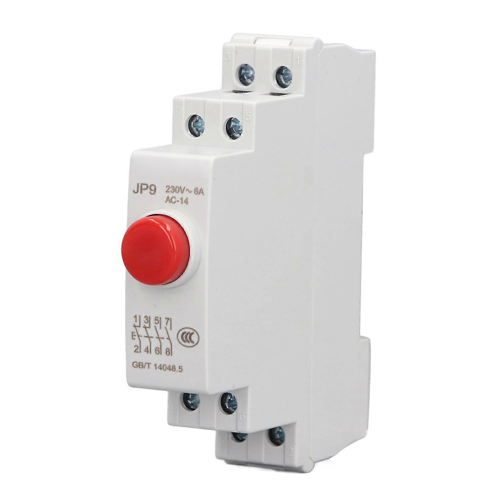 DIN Rail Push Button Switch, 230V AC, 2 NO, 2 NC, for Magnetic Start Contactor, Power Line Control, JP9, Red