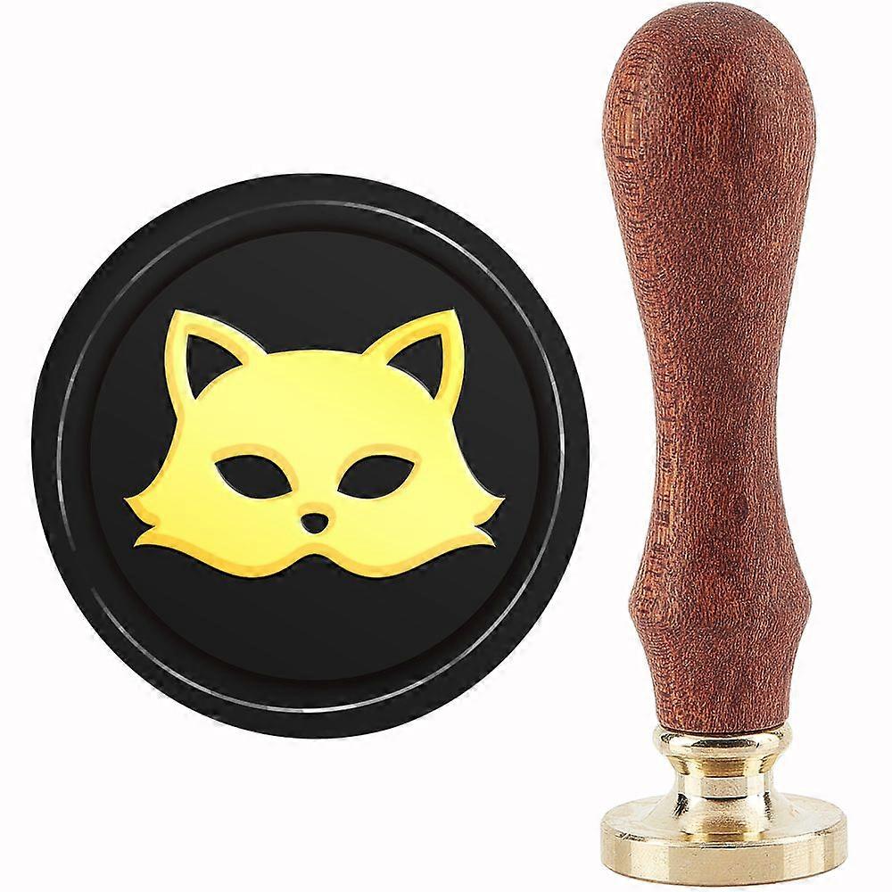 Brass Wax Seal Stamp with Handle for DIY Scrapbooking Cat Pattern 3.5x1.18 inch(8.9x3cm)