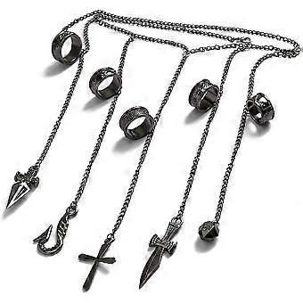 Anime Chains Bracelet Cosplay Cool Five Finger Chain Ring...