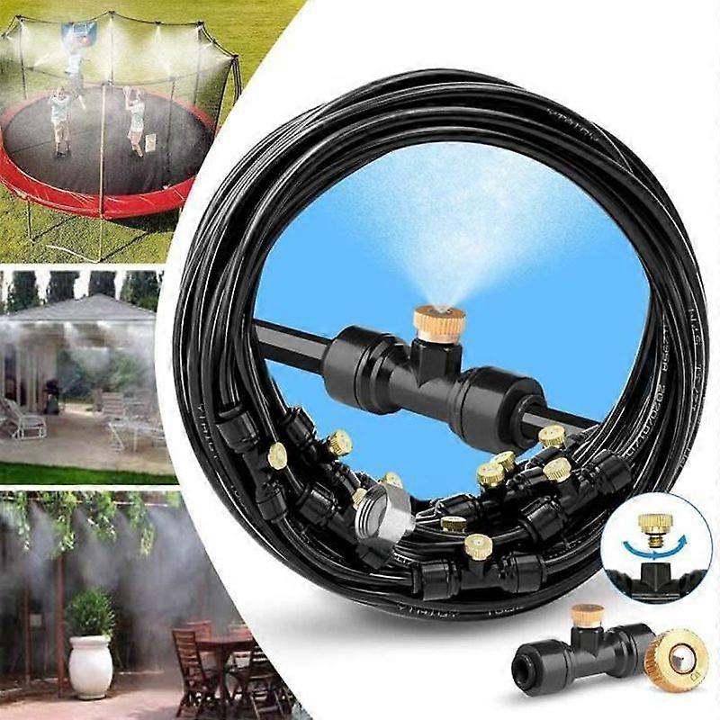 12M 16 Nozzle Patio Mister Cooling Misting System with Durable Hose and Removable Nozzles