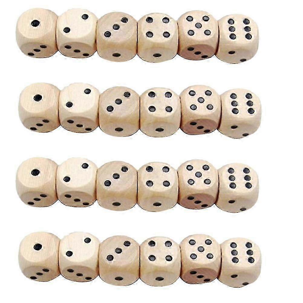 20 Pcs Colored Dice Wooden Playing Dice Dice Party Wood Building Dices Dice Games Supplies-Yvan