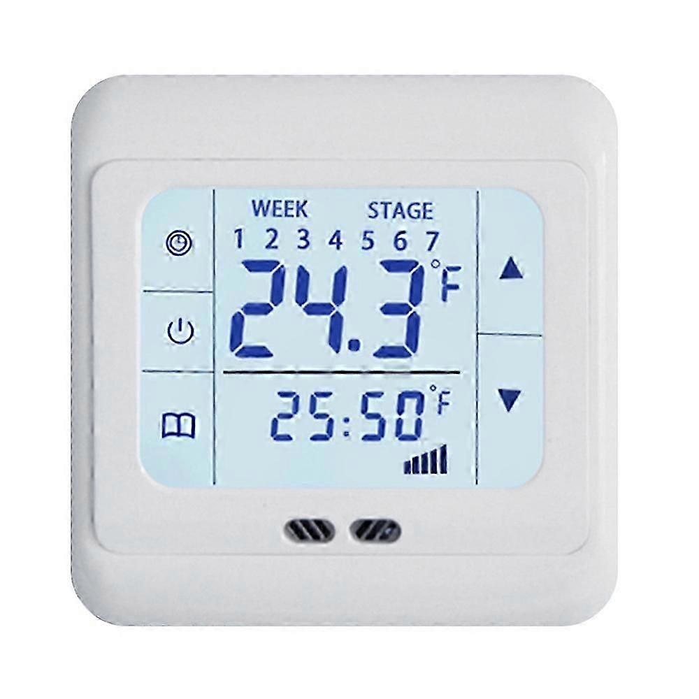 Elektrisk varmetermostat 0-99 () 16000 (mA) Touch LCD-skærm Gulvvarmetermostatstyring 16A elektrisk varmefilm varmekabel