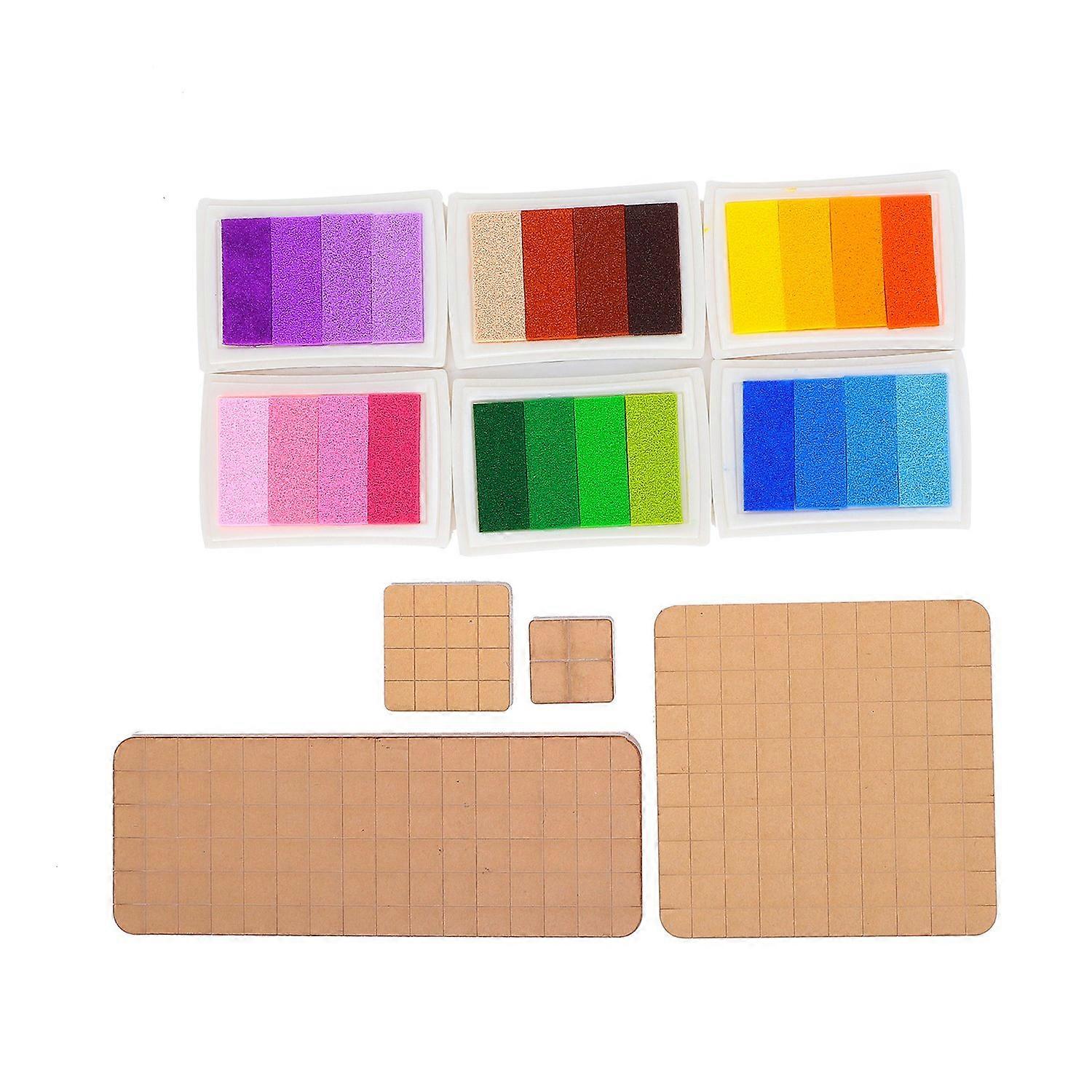 Seal Stamp Pad Ink Pad Acrylic Set DIY Transparent Round Angle Manual Stamp Making Accessory
