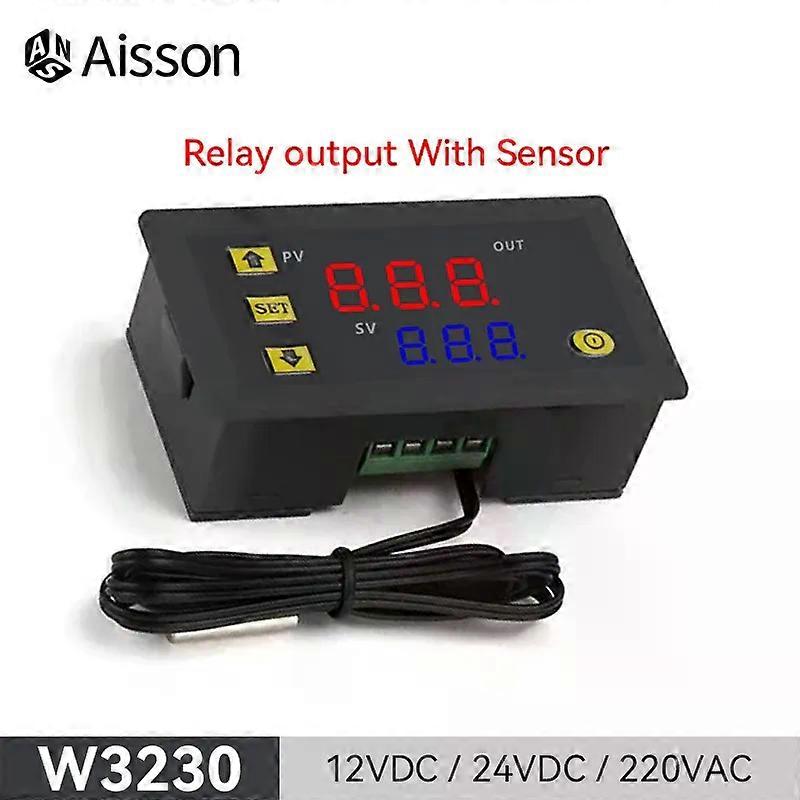Fsw W3230 Digital Mini Temperature Controller Thermostat Relay output 12V 24V 220V Regulator Heating Cooling Control With Sensor