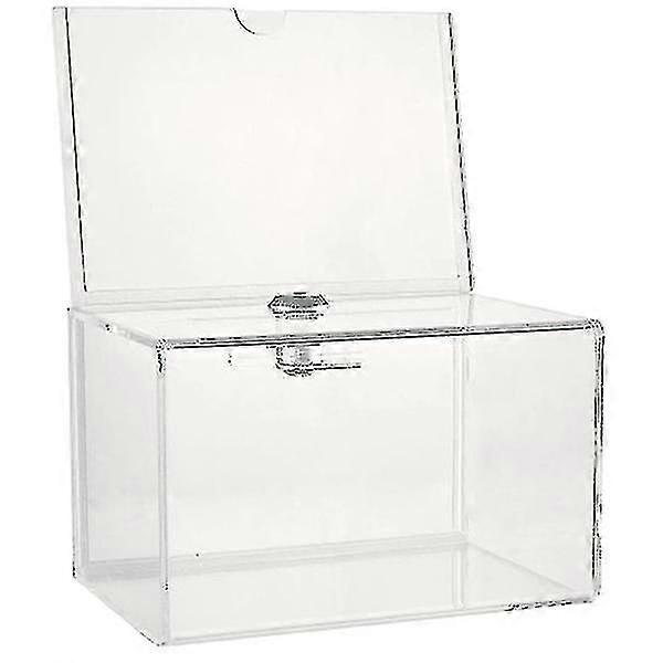 Clear Acrylic Box Multi-functional Ballot Box Suggestion Solicitation Box Voting Holder With Lock