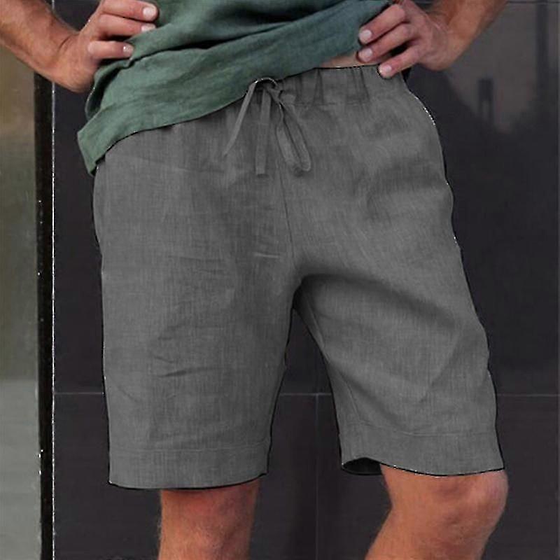 Mens High Waist Beach Shorts Casual Workout Summer Short Pants Elastic Waisted Bottoms