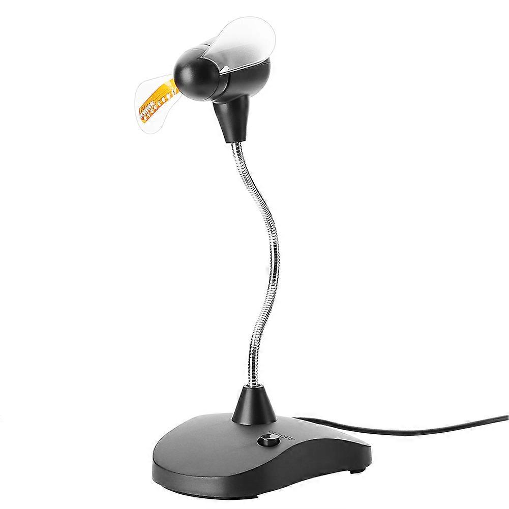 Desktop Adjustable Flexible USB Base LED Clock Cooling Fan For PC Notebook Time Display