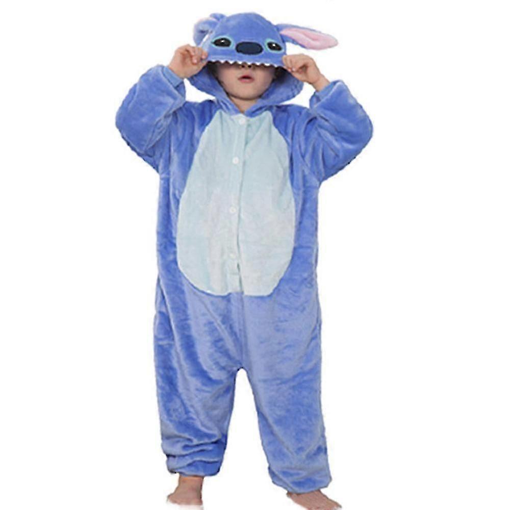 Crianças Meninos Meninas Spiderman / Stitch Macacão Com Capuz Pijamas Onesie One-Piece Pijamas Festa BSSM