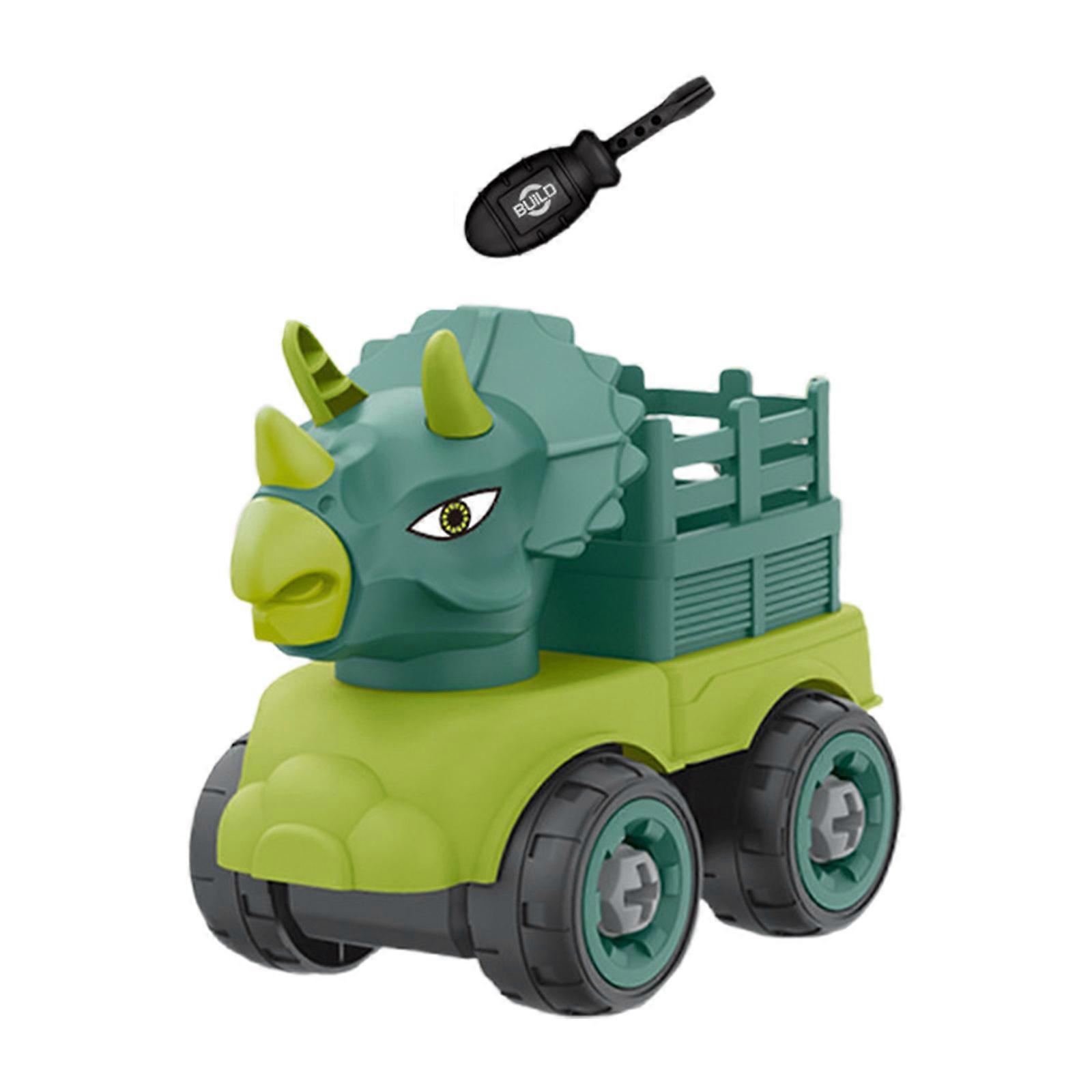 Skruva ihop dinosaurieteknisk fordon tecknad dinosaurieteknisk fordon för pojke flickor gör-det-själv-modellkonstruktion