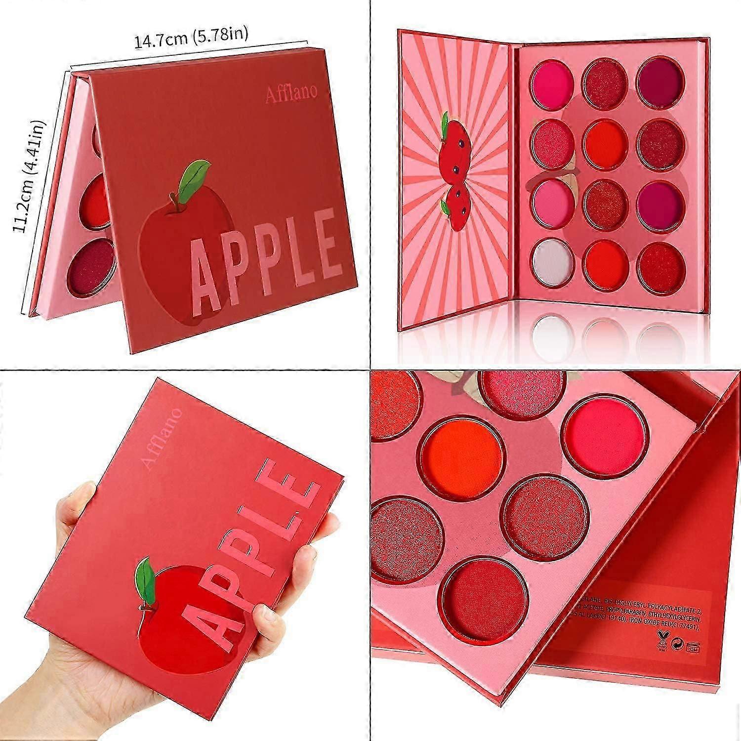 12 Color Eye Shadow Tray Portable Easy Color Velvet Matte Luster Texture Warm Autumn Sunset Eye Shadow Dark Red Eye Shadow
