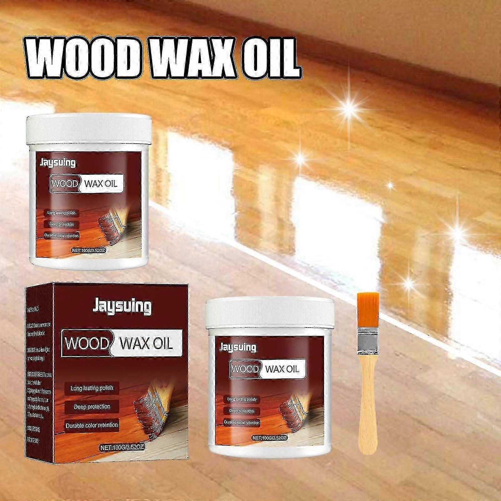 Jaysuing منظف خشب الأرضيات الخشبية العناية بتنظيف الأرضيات الخشبية المطهر الأثاث الخشبي زيت تلميع الخشب BF 100 جرام 100 جرام وفرشاة