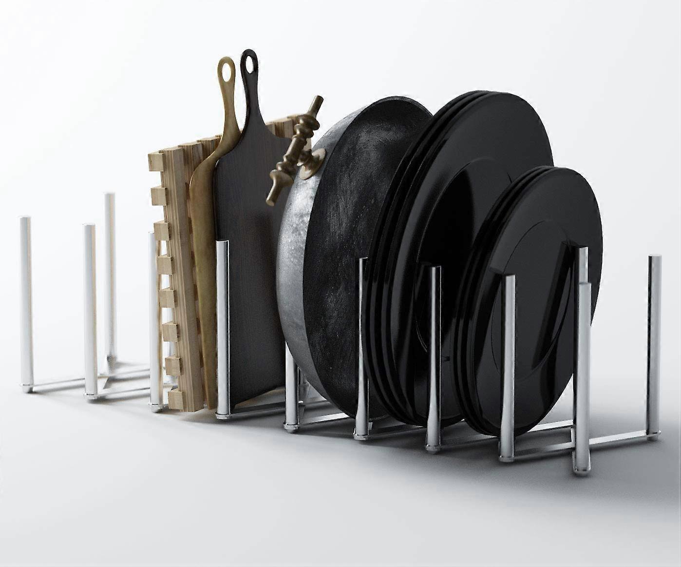 Stainless steel pot storage rack, 8-layer divider design