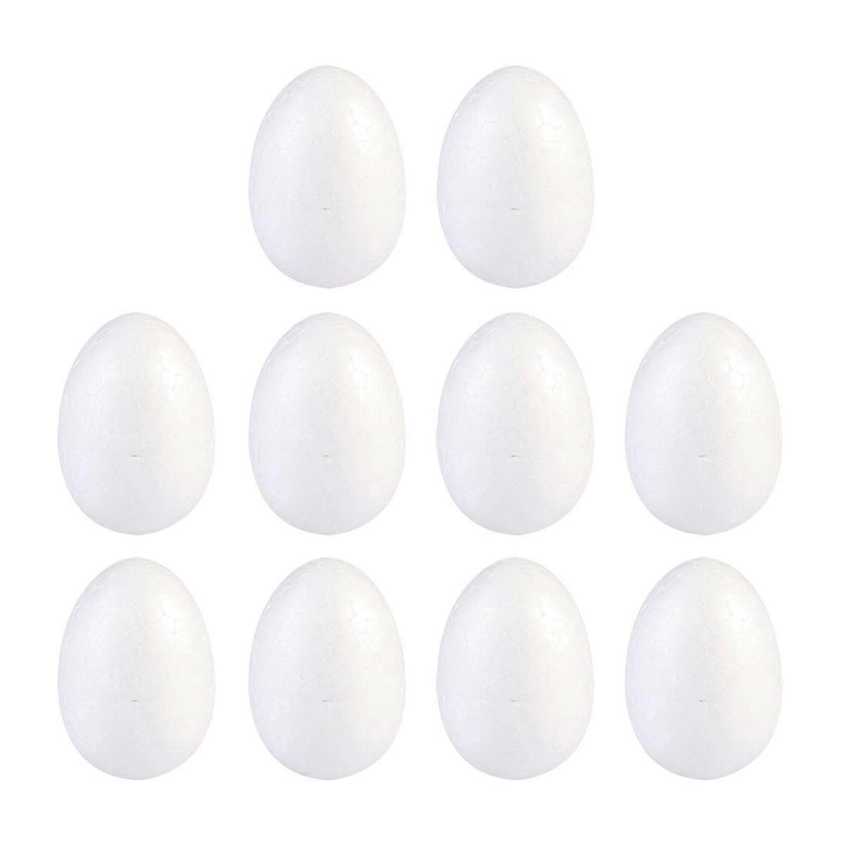 10pcs Painting Egg DIY Easter Decor Solid Egg for Kid Festival Craft (White, 8cm)