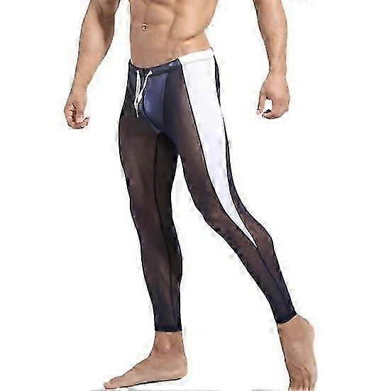 Sport Mesh Pants Ultra-thin Soft Breathable Elastic See-through Drawstring Waist Solid Color Skinny Training Sports Cycling Sweatpants Long