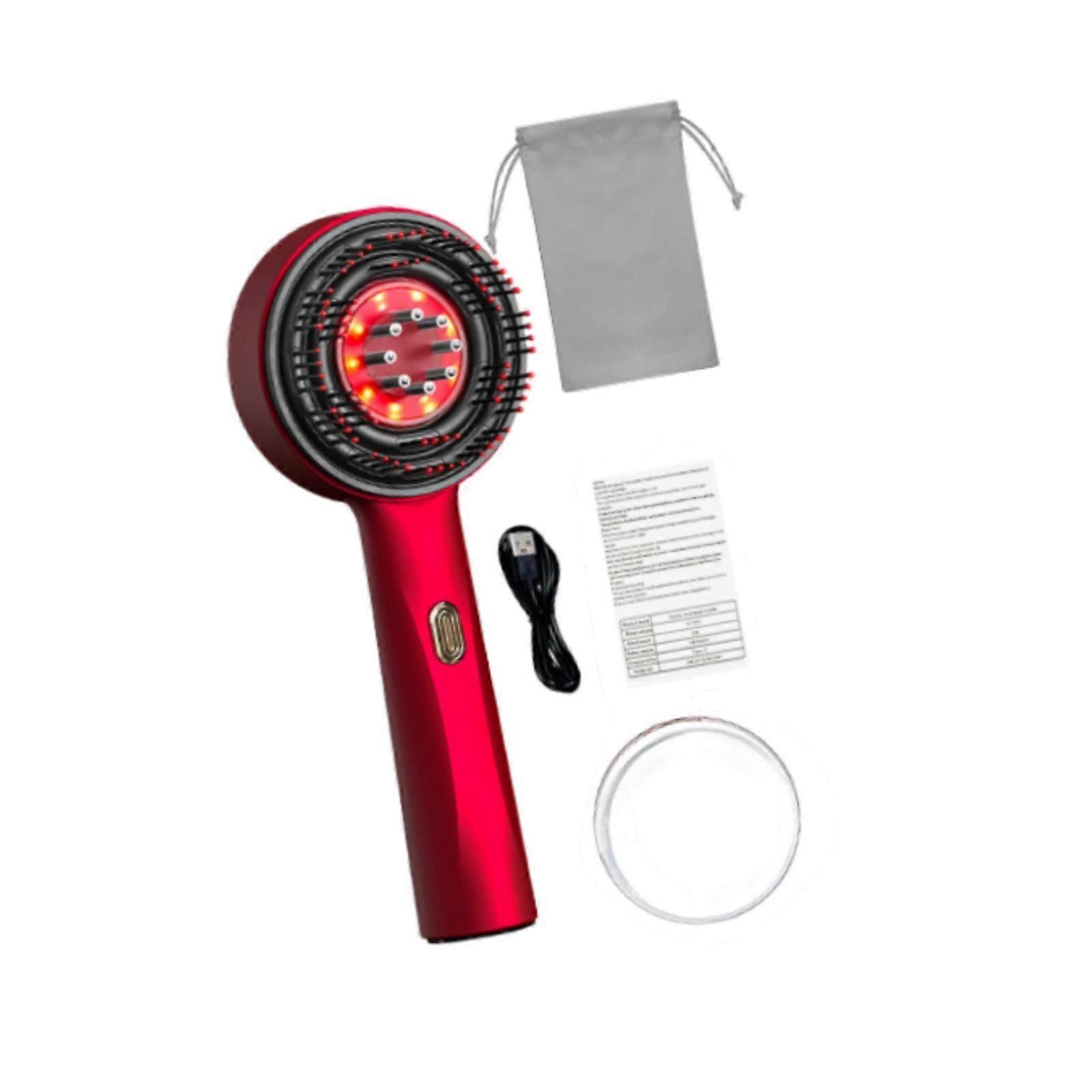 Shiatsu Hair Scalp Massager Liquid Guide Combs Scalp Massaging Brush for Head Red