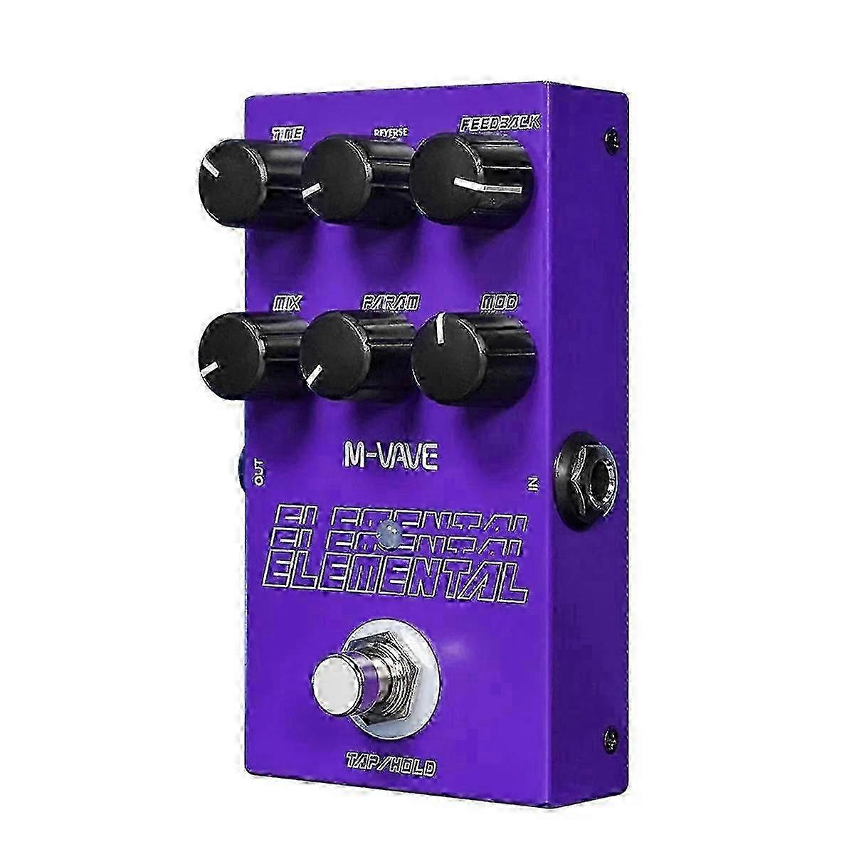 Elemental Digital Delay Pedal 9 verschiedene Delay-Gitarreneffekte Delay-Pedal-Unterstützung für Tap-and-Hold-Modus-Effektor