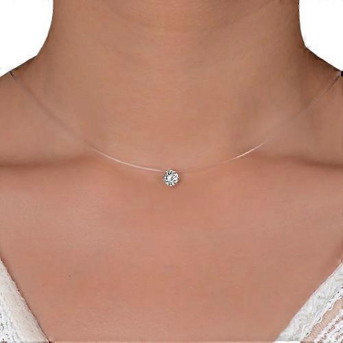 Coreean Drăguț Fluture Colier Șoc Scurt Pentru Femei Cristal Strălucitor Transparent Linie de Pescuit Lanț Claviculă Fete Bijuterii De Petrecere