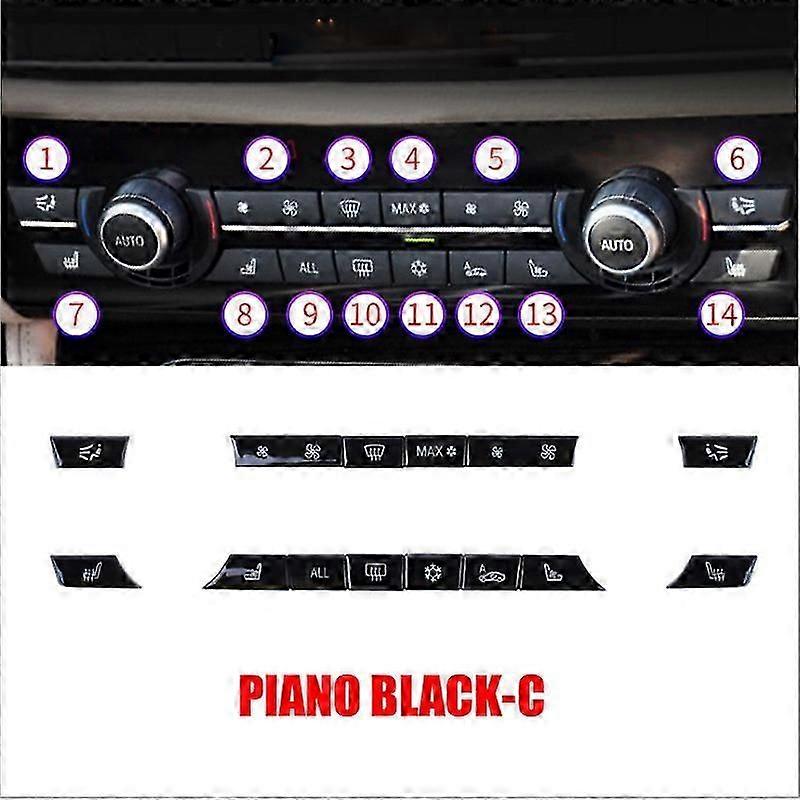 Chrome ABS Air Conditioner Buttons Sequins Decoration Cover Trim For BMW F10 F11 F06 F01 E70 E71 F25 F26 X5 X6 3/5/6/7 series
