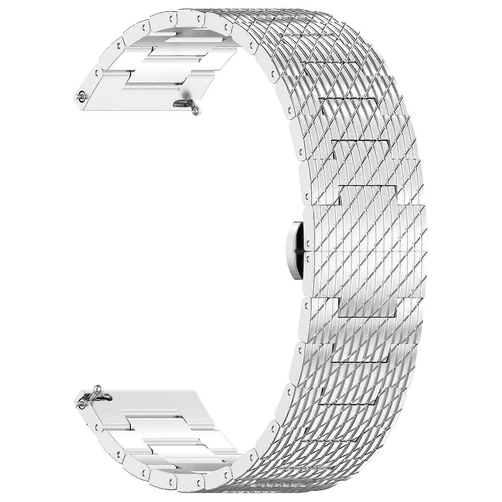 Texture Watch Strap Style Wristband Elegant Watch Attachment Trend Watch Metal Band Lightweight Suitable for 20mm/22mm  Silver 22mm