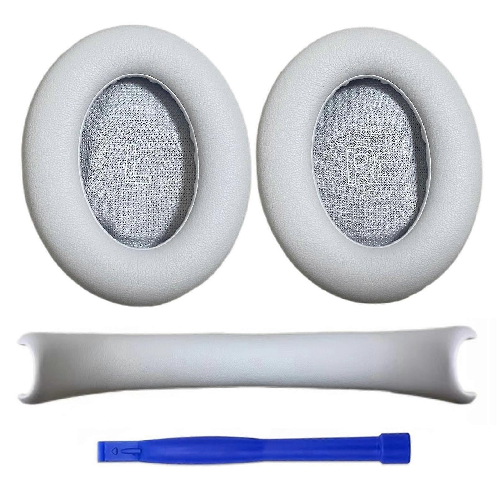 ソフトスポンジ、イヤーパッド、クッション、ヘッドフォン用、イヤーカップ、イヤーカップ、枕、イヤークッション、イヤーカバー、カスタマイズ可能なフィット、交換、ホワイト