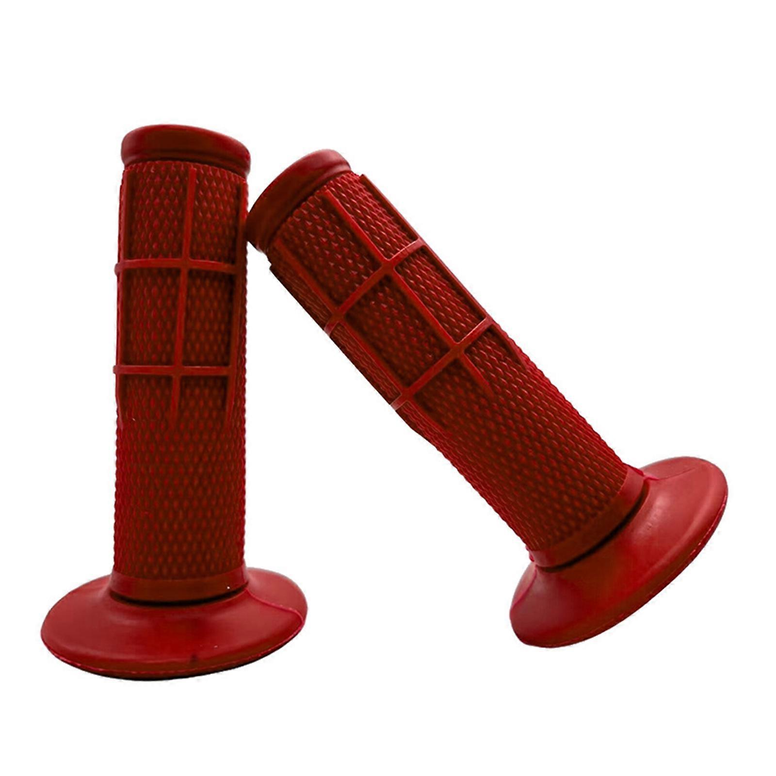 2pcs Motorbike Handle Bar Grips Rubber Handlebar Grips Motocross Throttle Bar Grips Handle Grips Universal for Dirt Bike  Red