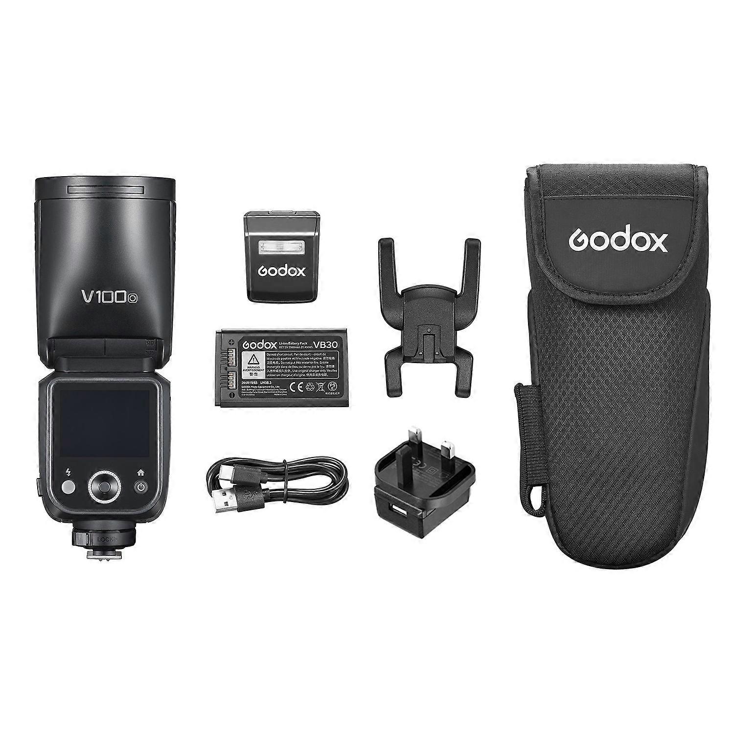 Godox V100 2.4G Wireless Camera Flash Round Head On-Camera Flash TTL Speedlite 100Ws Power Touch Con