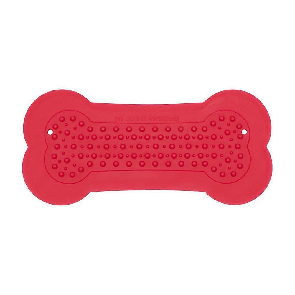 Dog Bathroom Shower Stickers Silicone Bone Stickers Cat Training Bathing Sticker(Red)