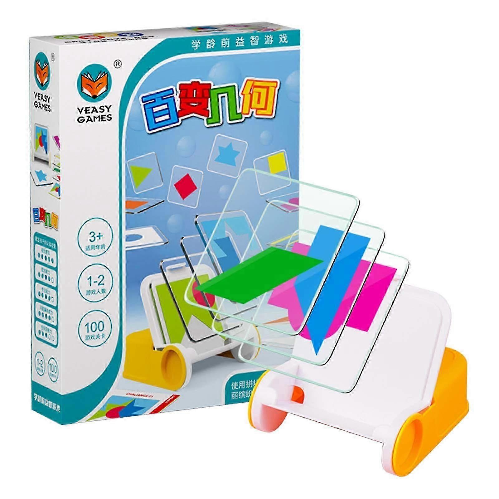 Versatile Geometry Color Decryption Spatial Sense Logical Thinking Training Problem Solving Puzzle Board Game Layer Stacking Shadow Toy