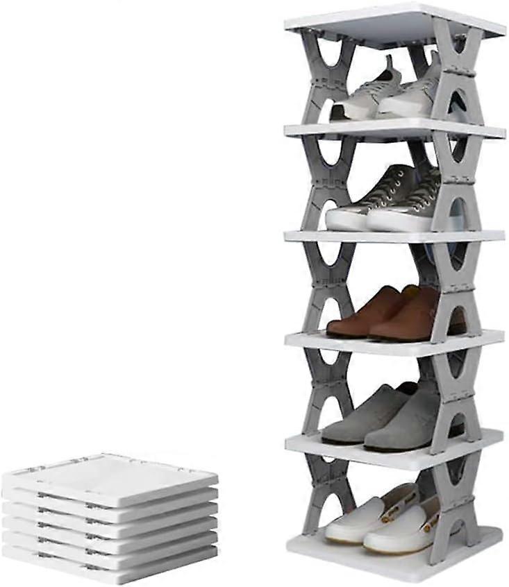 Freestanding Shoe Rack, Space Saving Storage, 6-Tier