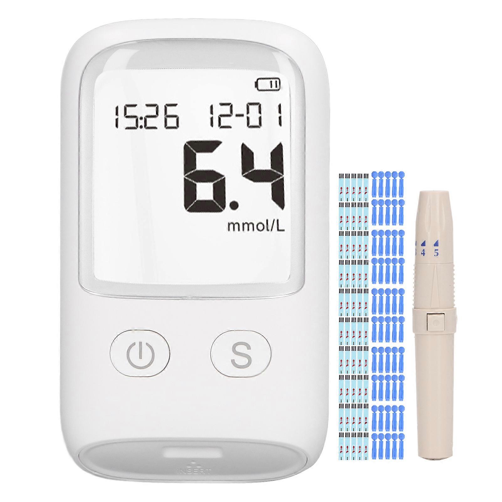 Blood Sugar Test Kit, Precise Diabetes Testing Tool ISO Standardized, Clinically Trialled Glucose Monitor, No Coding & Adjustable Lancet for Quick,